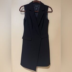 Sleeveless Black Blazer Dress